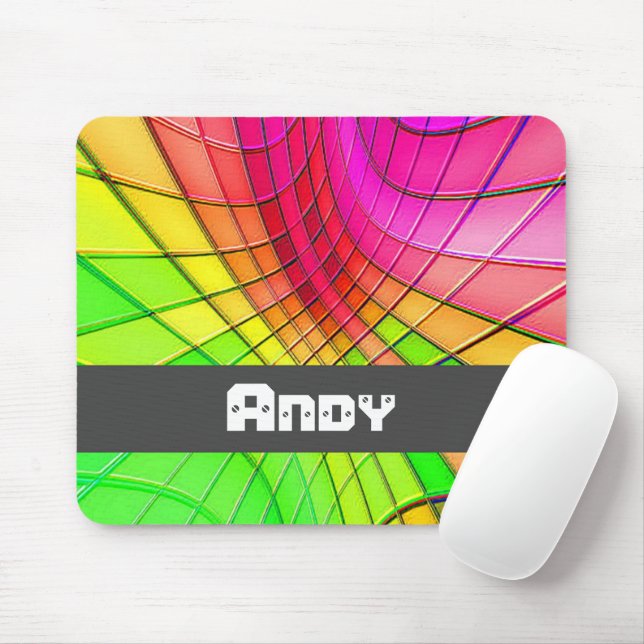 Individuelle Name-Regenbogenblöcke Mousepad (Mit Mouse)