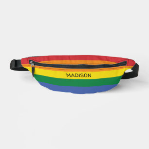 Individuelle Name-Regenbogenflagge Bauchtasche