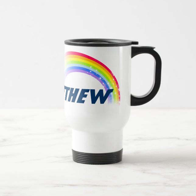 Individuelle Name Regenbogenreisen Jungs blaue Tas Reisebecher (Rechts)
