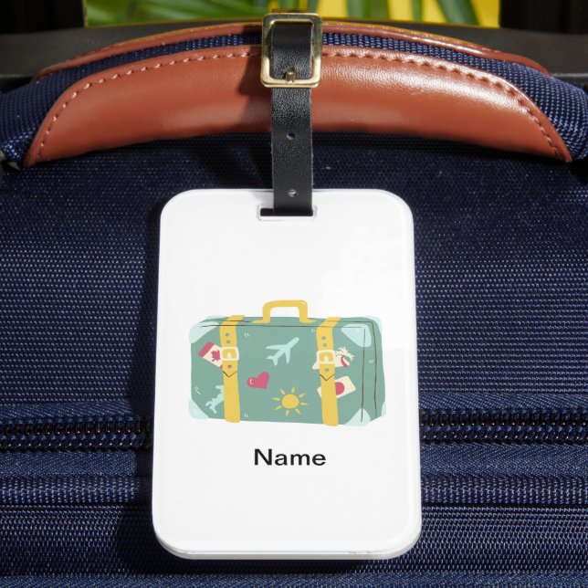 Individuelle Name-Reisetasche Gepäckanhänger (Vorderseite Insitu 2)