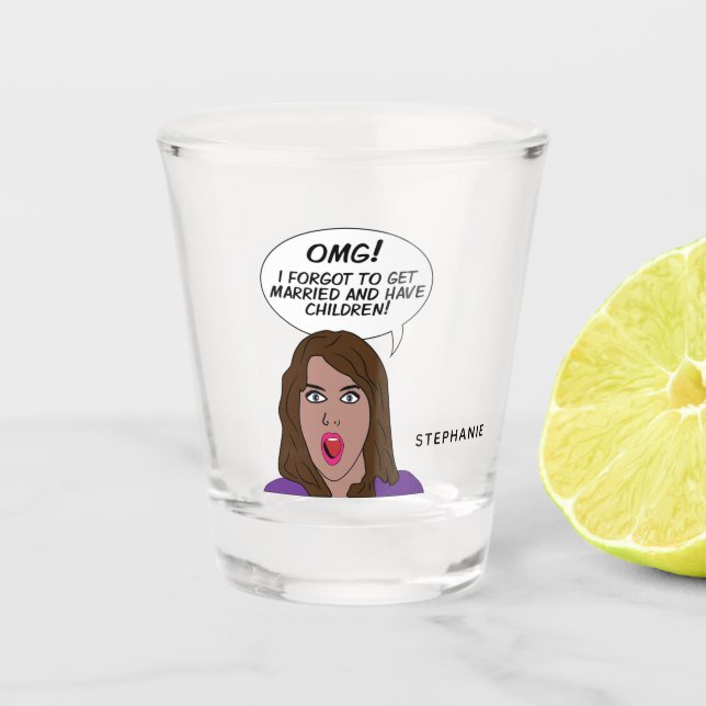 Individuelle Name RETRO-COMICEN Schnapsglas (Vorderseite)