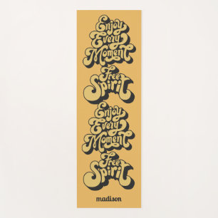 Individuelle Name Retro "Free Spirit" Yogamatte