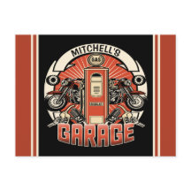 Individuelle Name Retro Gaspumpe Motorradfahrer Ga