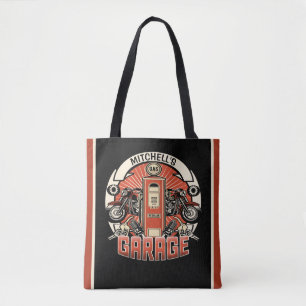 Individuelle Name Retro Gaspumpe Motorradfahrer Ga Tasche
