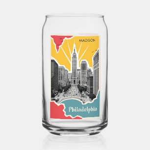Individuelle Name Retro Philadelphia Dosenglas