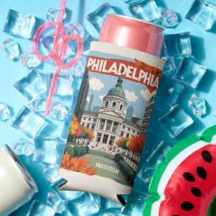 Individuelle Name Retro Philadelphia Selters Dosenkühler