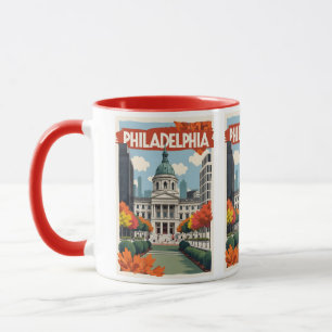 Individuelle Name Retro Philadelphia Tasse