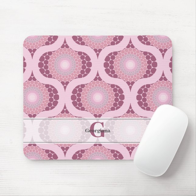 Individuelle Name Retro Radiant Dusky Rose Dot Man Mousepad (Mit Mouse)