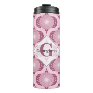 Individuelle Name Retro Radiant Dusky Rose Dot Man Thermosbecher