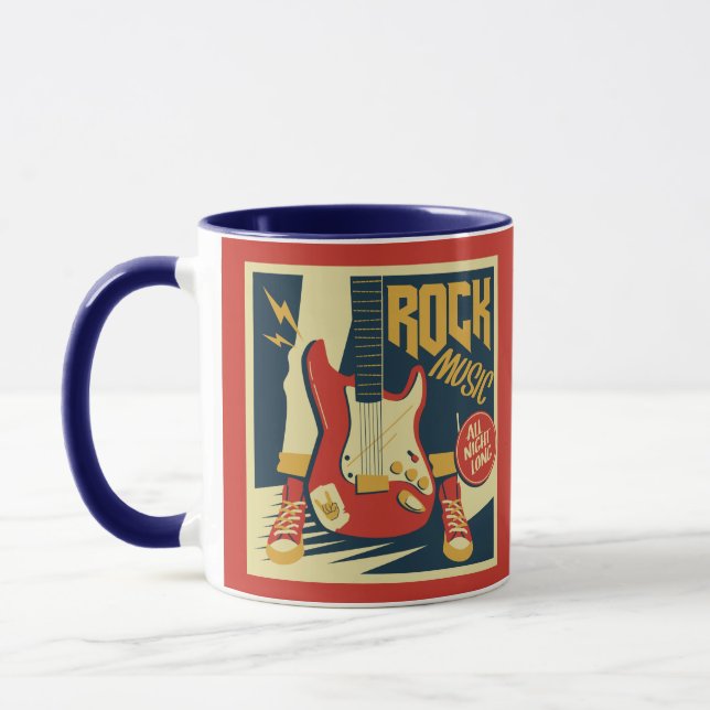 Individuelle Name Retro Rock Tasse (Links)