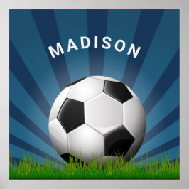 Individuelle Name Retro Soccer Ball Plakat