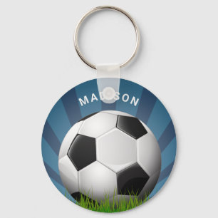 Individuelle Name Retro Soccer Ball Schlüsselkette Schlüsselanhänger