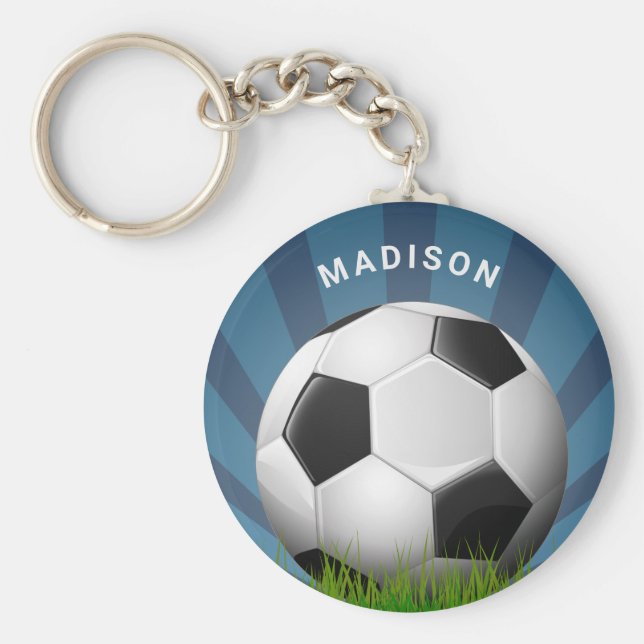 Individuelle Name Retro Soccer Ball Schlüsselkette Schlüsselanhänger (Vorne)