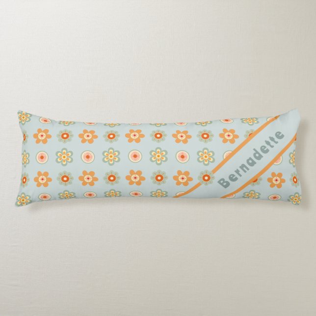 Individuelle Name Retro Vintage Wildblume Blumenst Seitenschläferkissen (Vorderseite)