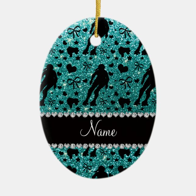Individuelle Name Robin Glitzer Keramik Ornament (Vorne)