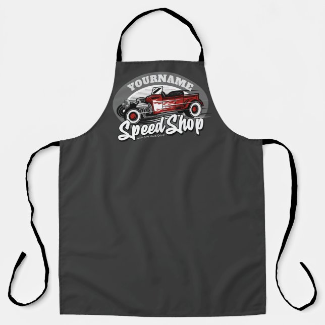 Individuelle Name Rockabilly Roadster Speed Shop G Schürze (Vorderseite)