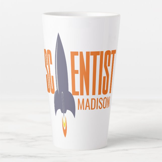 Individuelle Name Rocket Scientist Milchtasse (Vorderseite)