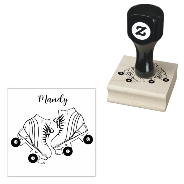 Individuelle Name Roller Skaten Gummistempel (Stempel)