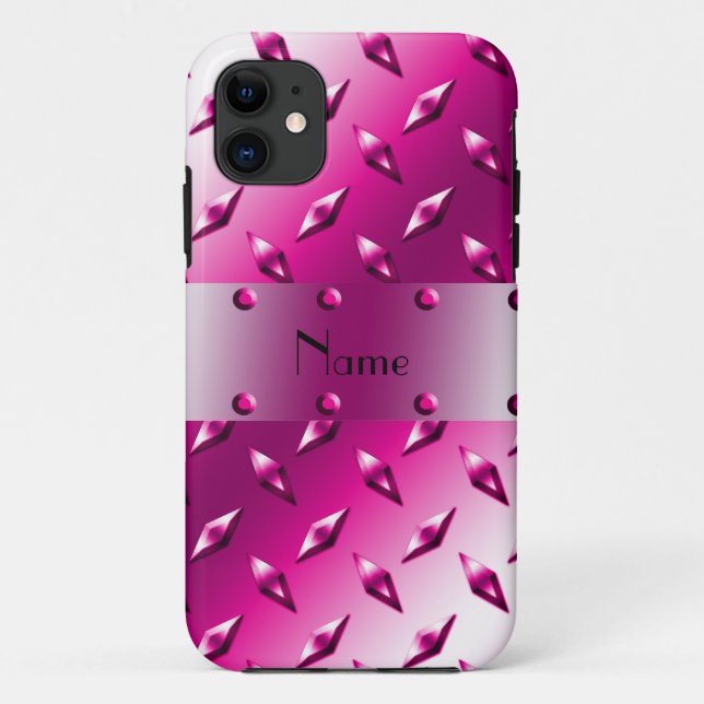 Individuelle Name rosa Diamantblech Stahl Case-Mate iPhone Hülle (Rückseite)