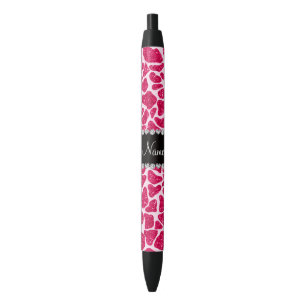 Individuelle Name Rosa Glitzer Giraffe Kugelschreiber