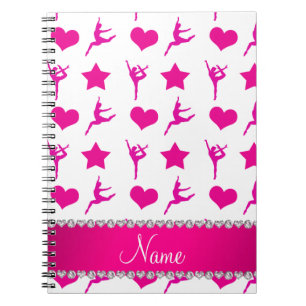 Individuelle Name Rosa Gymnastik Stars Herz Notizblock