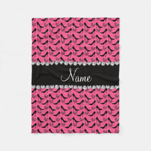 Individuelle Name Rosa High Heels Bogen Diamanten Fleecedecke