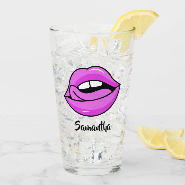 Individuelle Name Rosa Lippenstift Glas (Rückseite Ice)