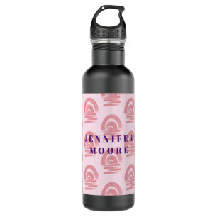 Individuelle Name Rosa Regenbogenmuster Edelstahlflasche