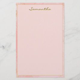 Individuelle Name Rosa und Gold Briefpapier