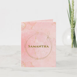 Individuelle Name rosa und goldgelb gefaltet