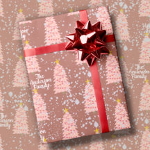 Individuelle Name Rosa Weihnachtsbäume auf Mauve M