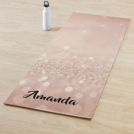 Individuelle Name Rose Gold Glitzer Girly Geschenk Yogamatte