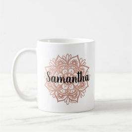 Individuelle Name Rose Gold Mandala Tasse