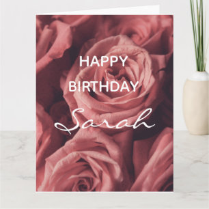 Individuelle Name Rose Happy Birthday Frauen Mädch Karte