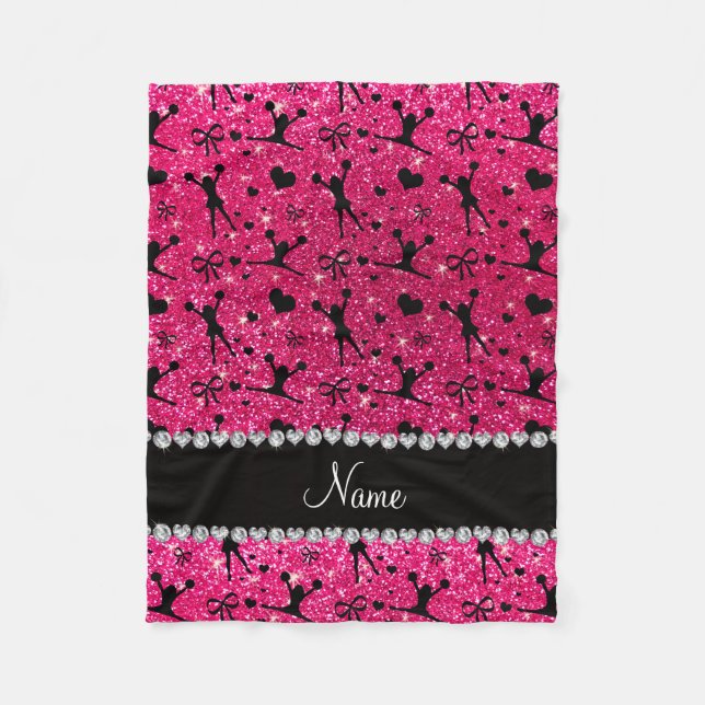 Individuelle Name Rose Rosa Glitzer Chefin Fleecedecke (Vorderseite)