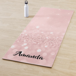 Individuelle Name Rose Rosa Glitzer Girly Gift Ide Yogamatte
