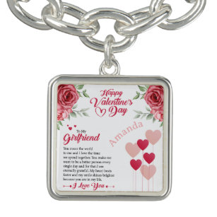 Individuelle Name Rose Valentine's for Girlfriend Armband