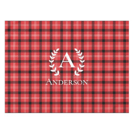 Individuelle Name Rot und Schwarz Karierte Weihnac Tischdecke