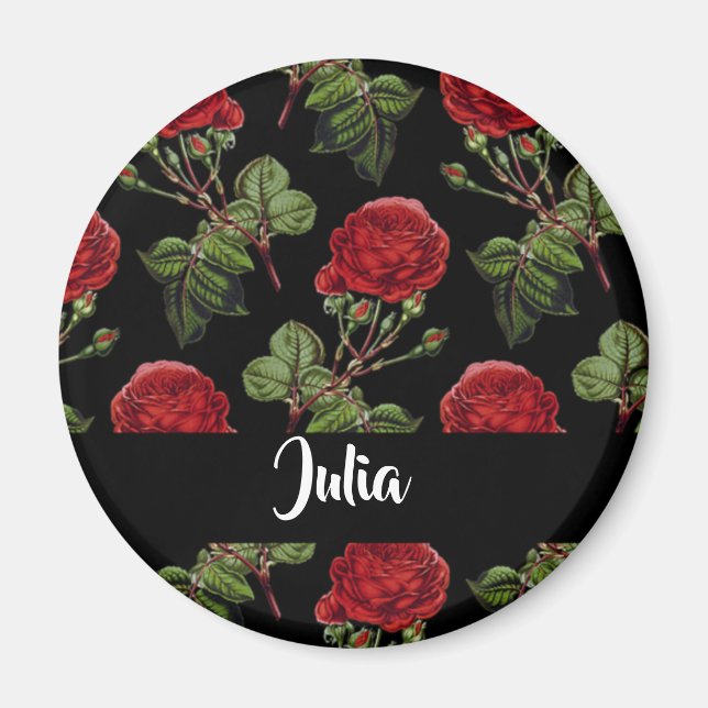 Individuelle Name-rote Rosen Magnet (Vorne)