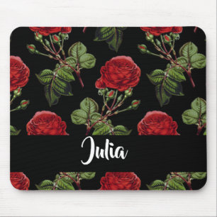 Individuelle Name-rote Rosen Mousepad
