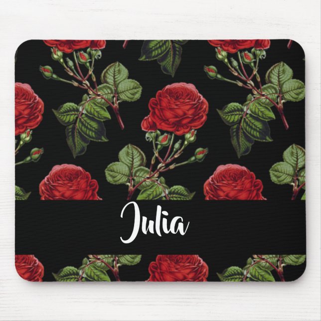 Individuelle Name-rote Rosen Mousepad (Vorne)