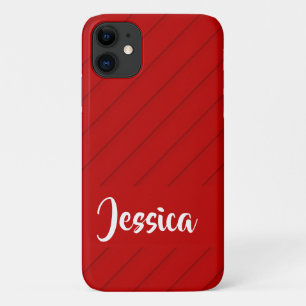 Individuelle Name roter diagonaler Kunststoff text Case-Mate iPhone Hülle