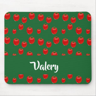 individuelle Name roter Tomaten/Paradeiser auf grü Mousepad