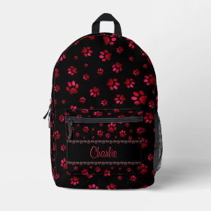 Individuelle Name, Rothundpfoten aus Glitzer Bedruckter Rucksack