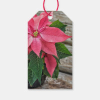 Individuelle Name Rustic Poinsettia Gift Tags