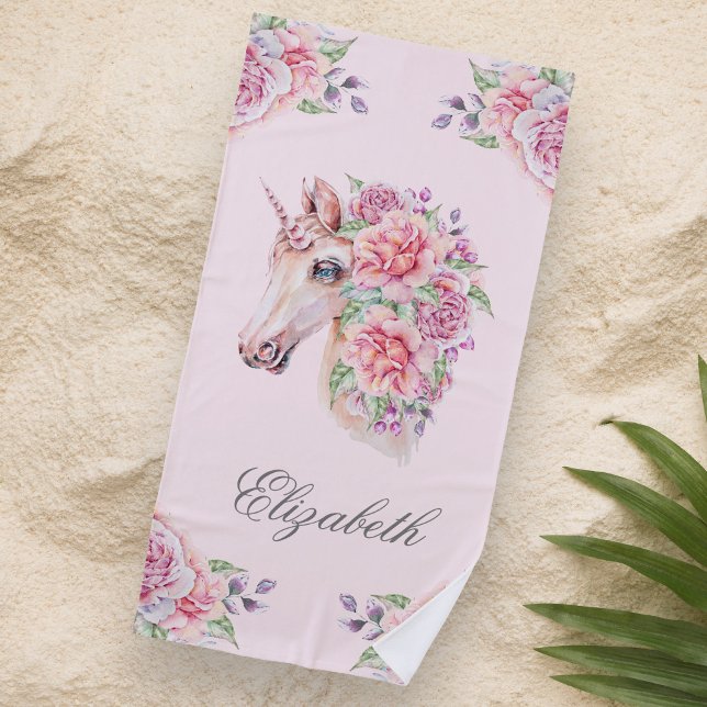 individuelle Name Rustikale Wasserfarben Strandtuch (Von Creator hochgeladen)