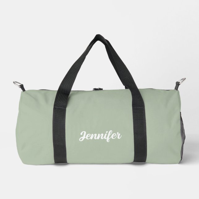 Individuelle Name Salbei Duffle Bag (Vorderseite)