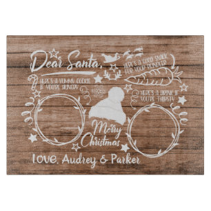 Individuelle Name Santa Tray Weihnachten Abend Lec Schneidebrett