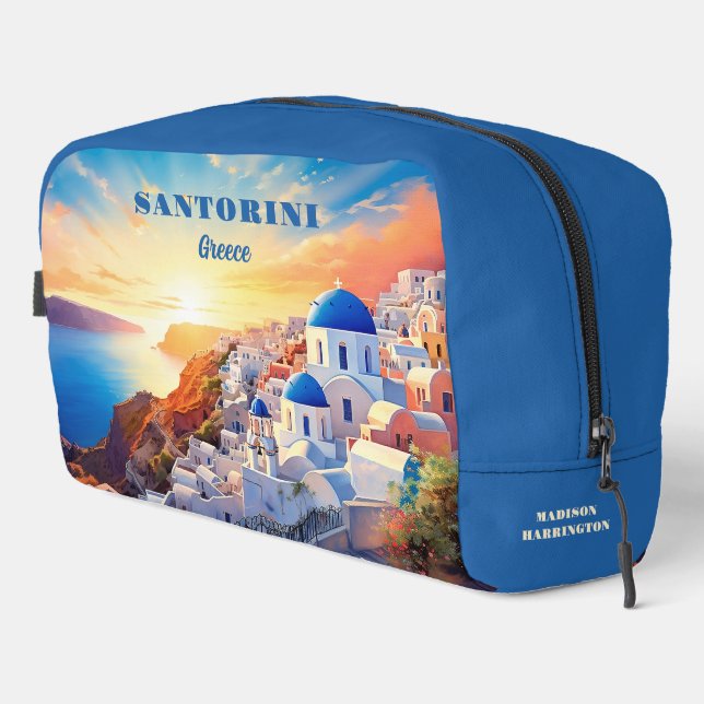 Individuelle Name Santorini Griechenland Sunset Waschbeutel (Rechte Ecke)