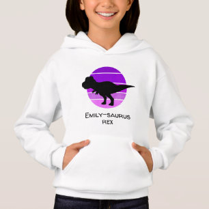 Individuelle Name saurus t rex lila rosa Dinosauri Hoodie